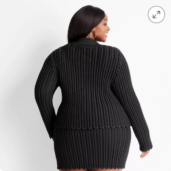 Jenee Naylor Braided SET Cardigan and Skirt combo NWT Black Size 3X - Picture 2 of 4